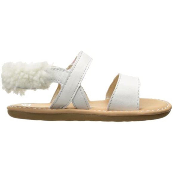 NEW UGG Baby Dorien Sheepskin Wrapped Sling Back White Open Toe Strap Sandal - Picture 3 of 7